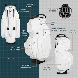 Sunday Golf Big Rig S-Class cart bag, bianco