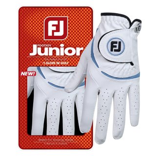 FootJoy FJ Junior guanto da golf per bambini, bianco/cobalto