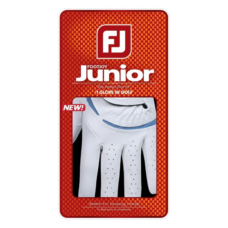 FootJoy FJ Junior guanto da golf per bambini, bianco/cobalto