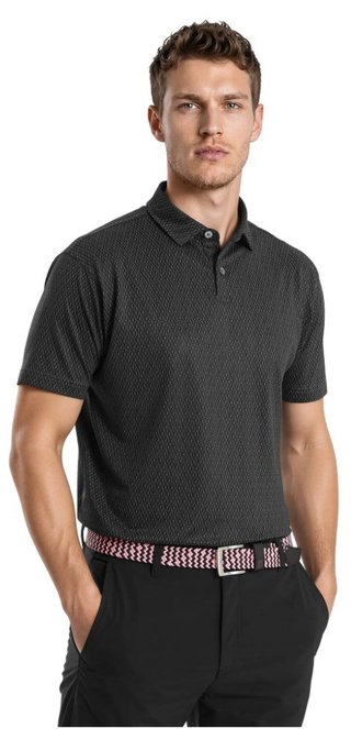 FootJoy Modernist Geo Pique polo da uomo, charcoal/black