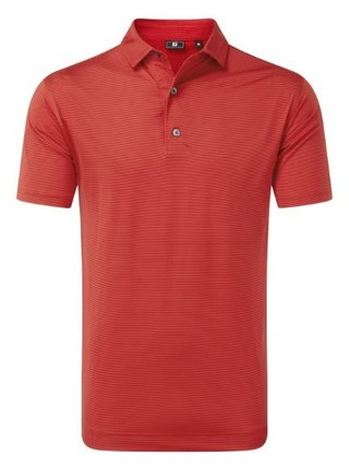 FootJoy Micro Feeder Stripe Lisle polo uomo, red tonal