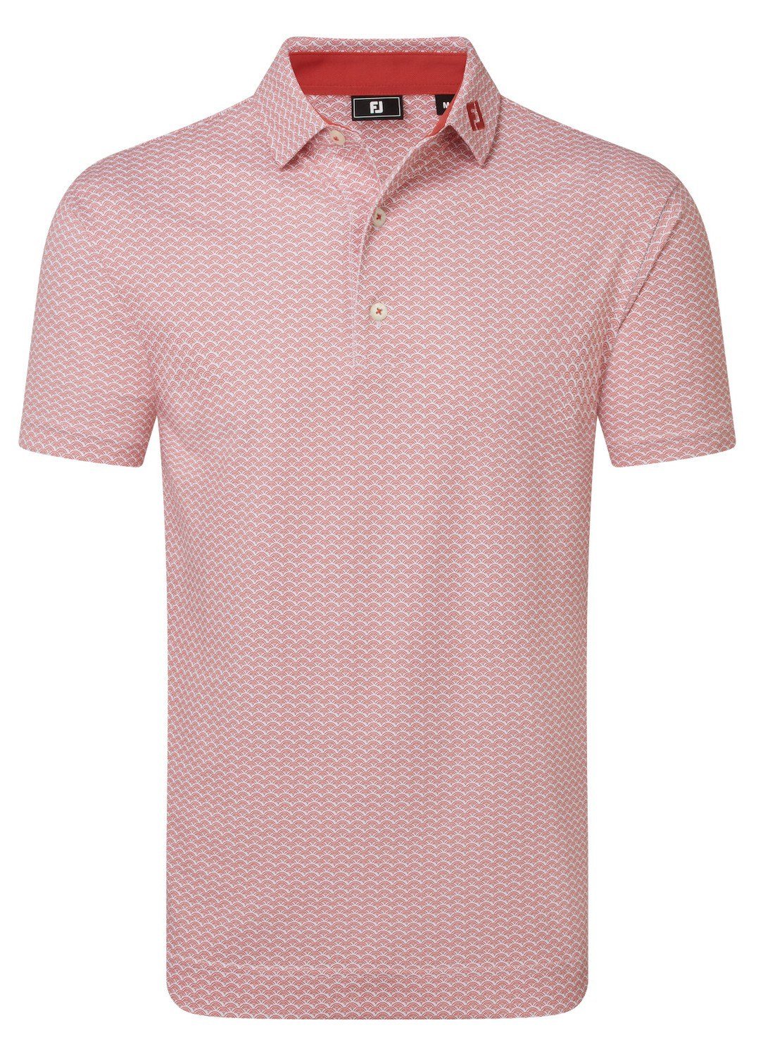 FootJoy Scallop Geo Pique polo da uomo, nantucket red