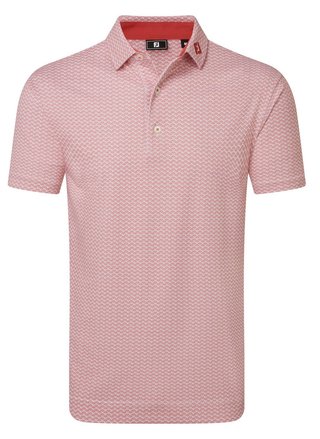 FootJoy Scallop Geo Pique polo da uomo, nantucket red