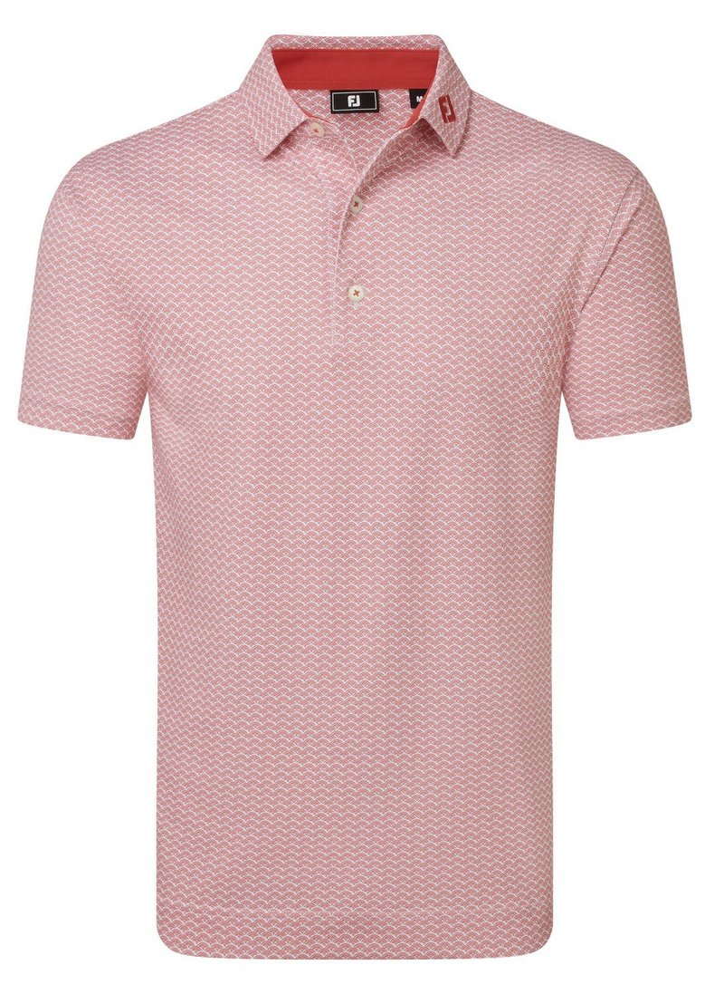 FootJoy Scallop Geo Pique polo da uomo, nantucket red