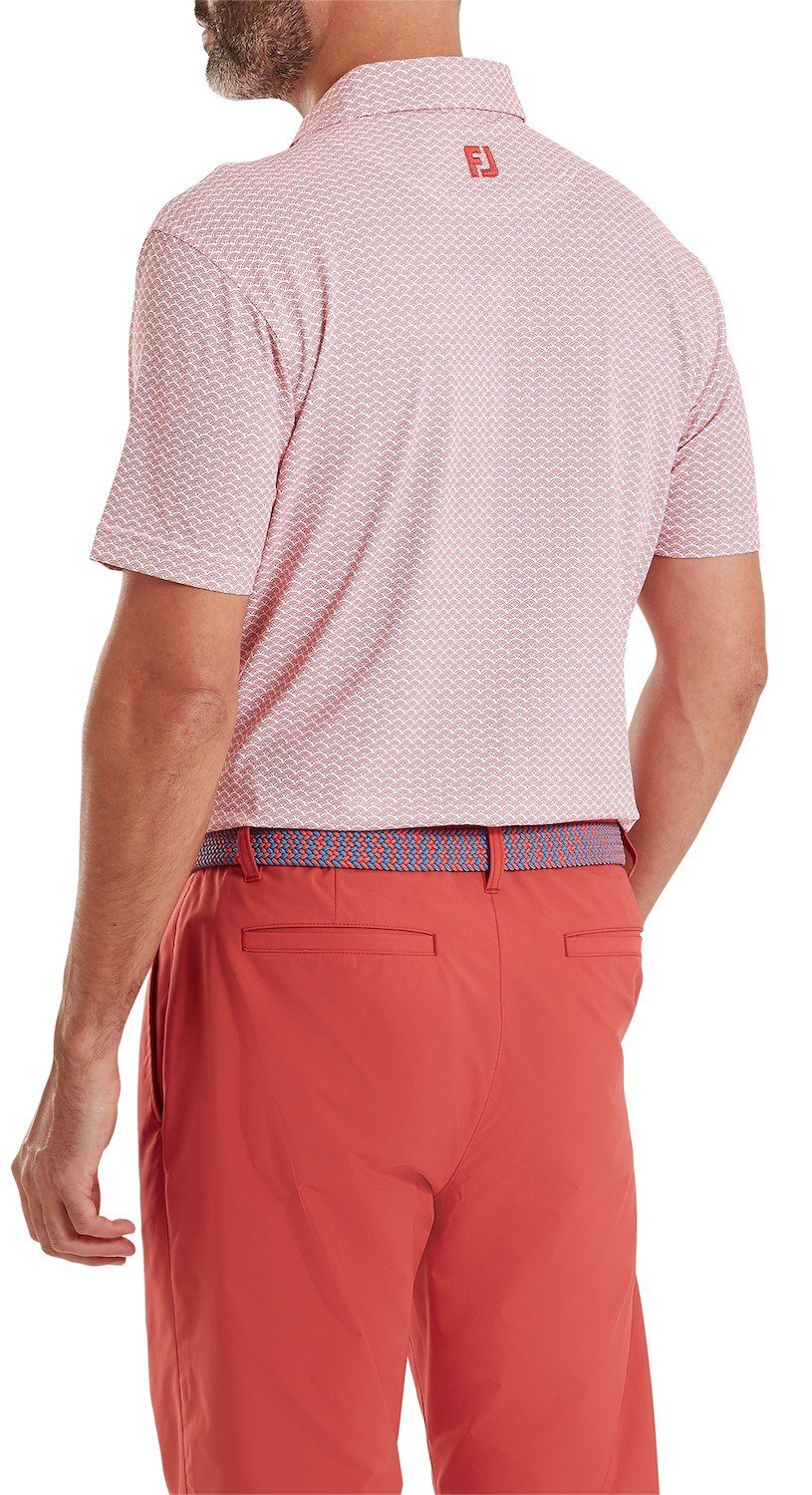 FootJoy Scallop Geo Pique polo da uomo, nantucket red