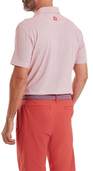 FootJoy Scallop Geo Pique polo da uomo, nantucket red