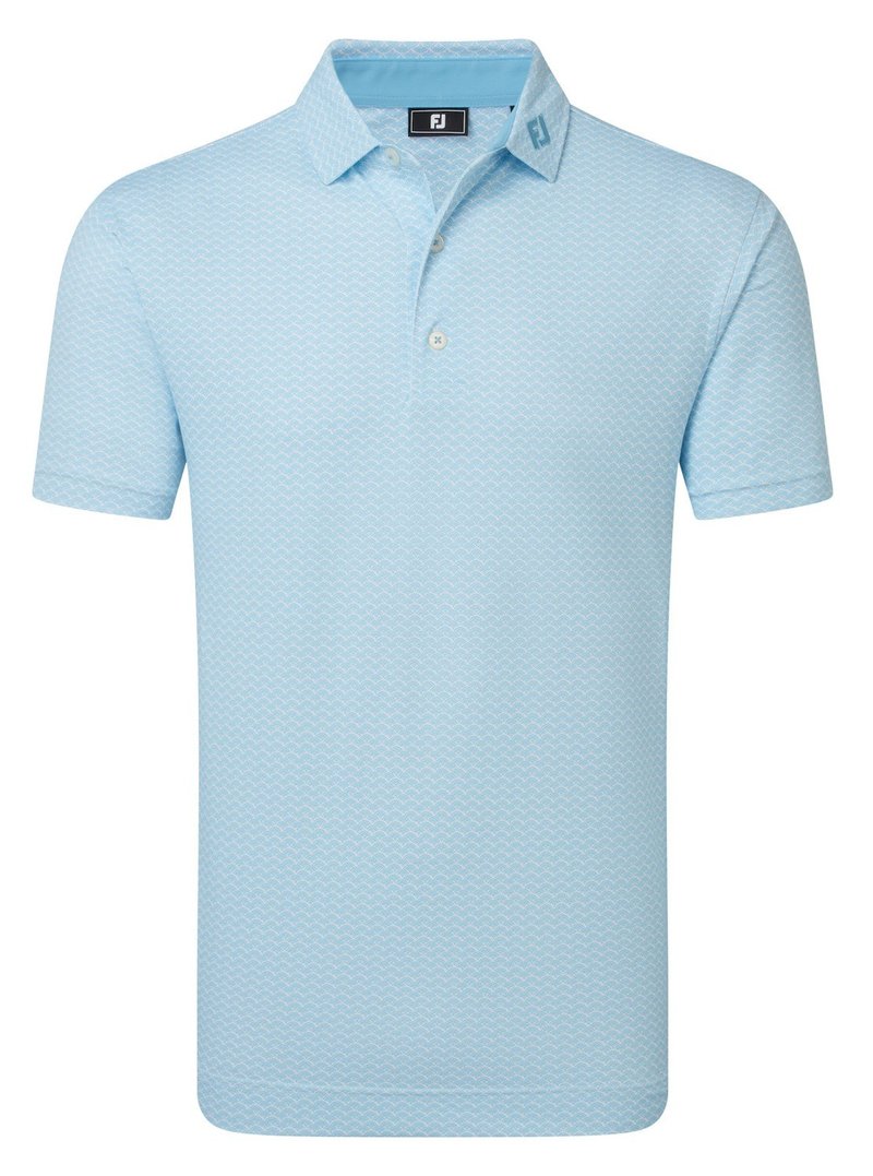 FootJoy Scallop Geo Pique polo uomo, blue reef