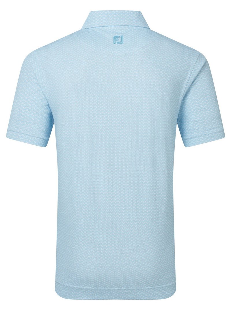 FootJoy Scallop Geo Pique polo uomo, blue reef