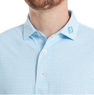 FootJoy Scallop Geo Pique polo uomo, blue reef