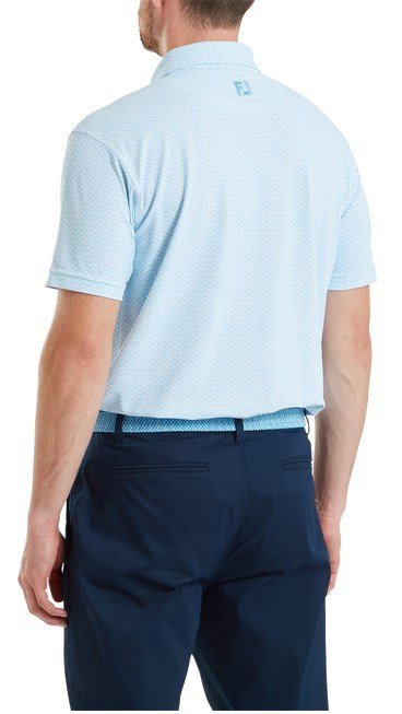FootJoy Scallop Geo Pique polo uomo, blue reef