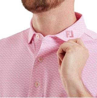 FootJoy Scallop Geo Pique polo uomo, pink pop