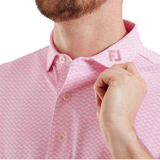 FootJoy Scallop Geo Pique polo uomo, pink pop