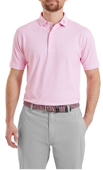 FootJoy Scallop Geo Pique polo uomo, pink pop