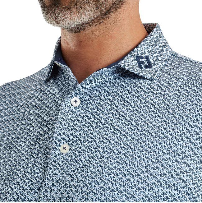 FootJoy Scallop Geo Pique polo uomo, navy