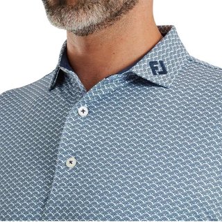 FootJoy Scallop Geo Pique polo uomo, navy
