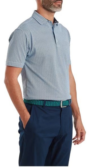 FootJoy Scallop Geo Pique polo uomo, navy