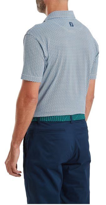 FootJoy Scallop Geo Pique polo uomo, navy