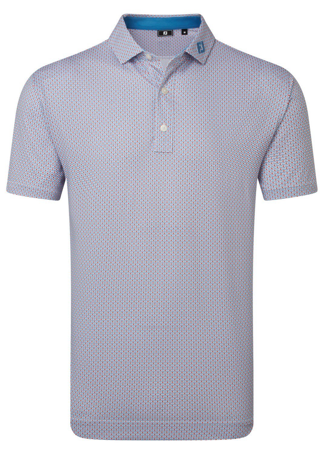 FootJoy Nautical Flag Print Lisle polo da uomo, nantucket red/coastal blue