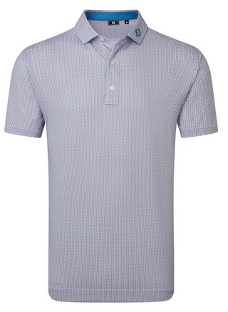 FootJoy Nautical Flag Print Lisle polo da uomo, nantucket red/coastal blue