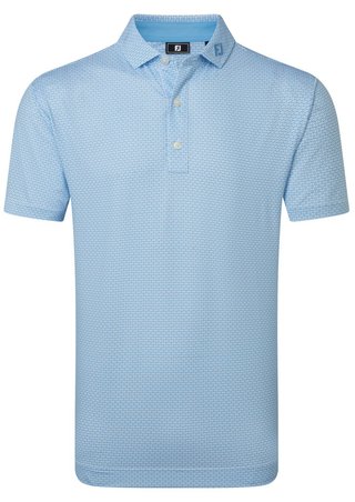 FootJoy Nautical Flag Print Lisle polo uomo, blue reef/deep reef