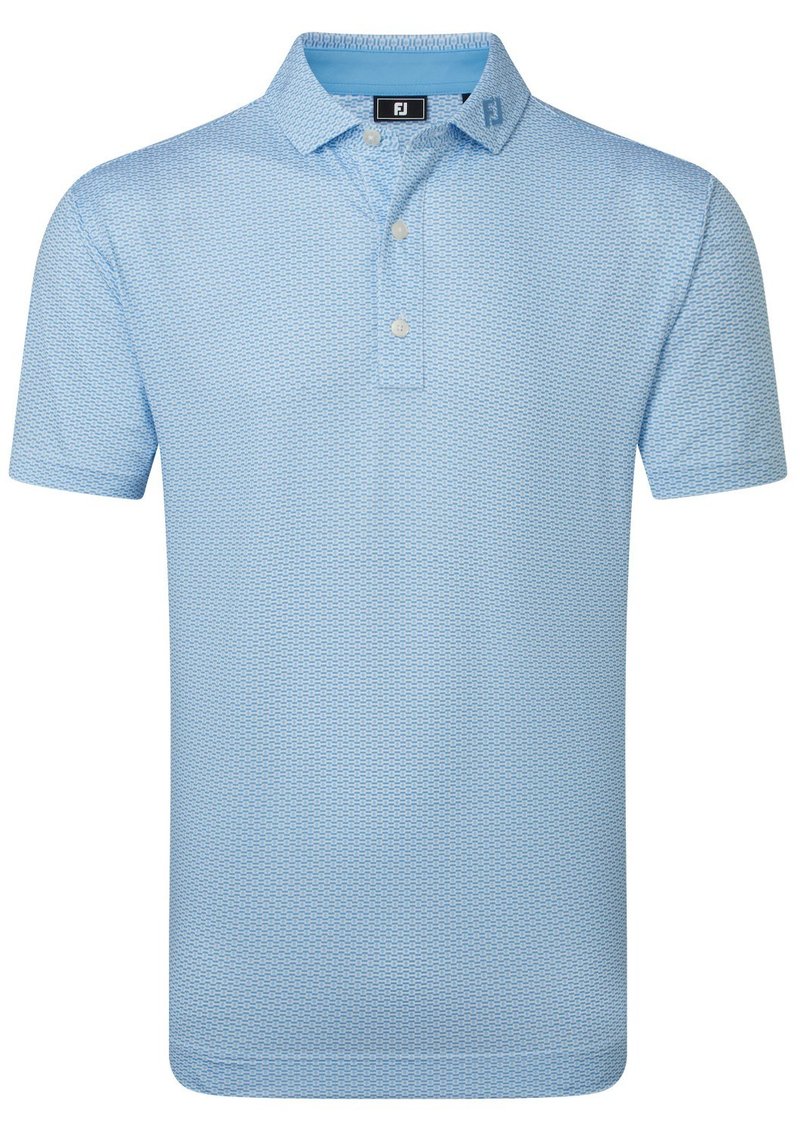 FootJoy Nautical Flag Print Lisle polo uomo, blue reef/deep reef