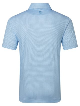 FootJoy Nautical Flag Print Lisle polo uomo, blue reef/deep reef