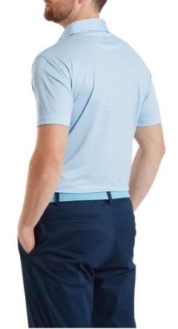 FootJoy Nautical Flag Print Lisle polo uomo, blue reef/deep reef