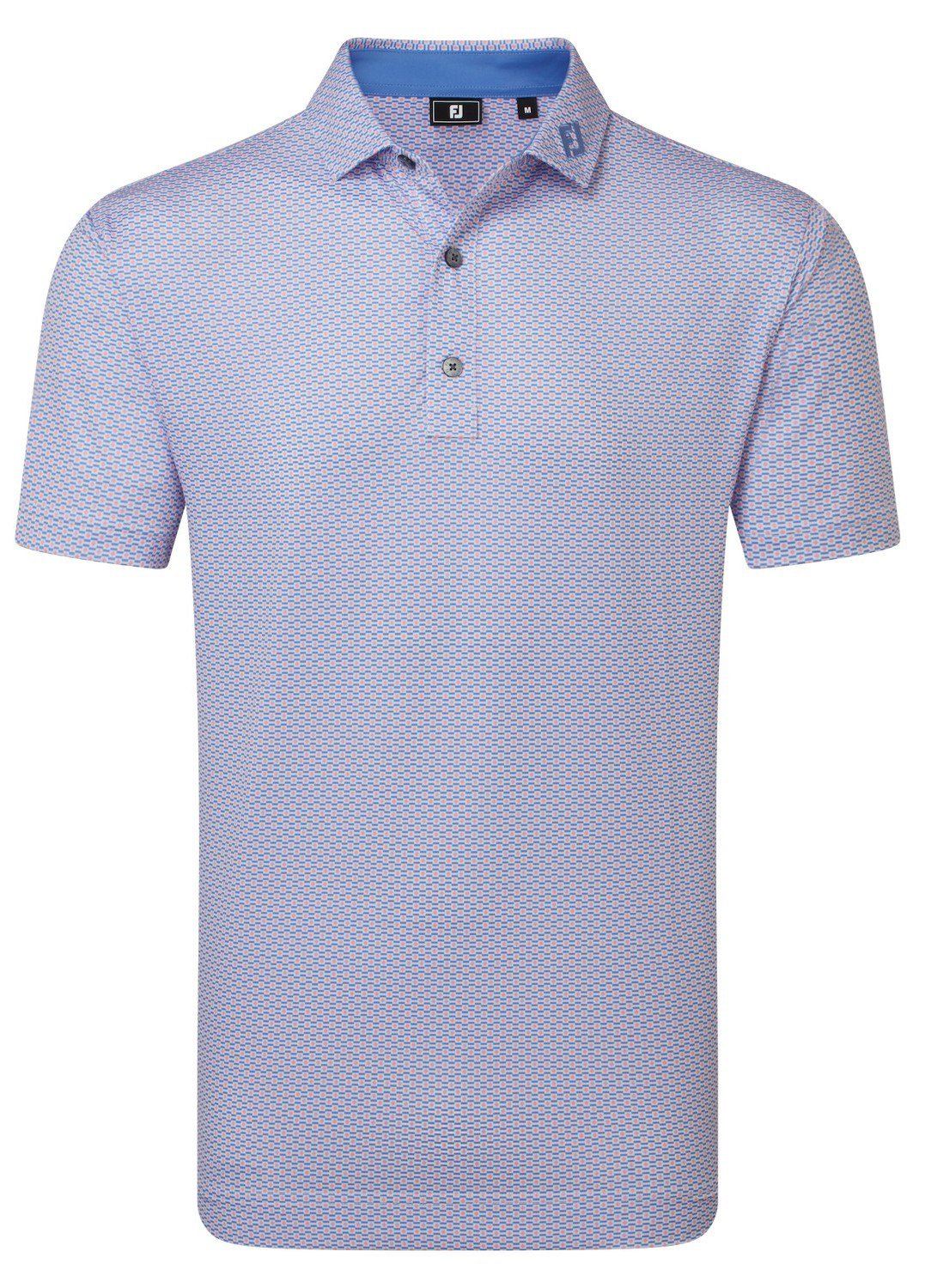 FootJoy Nautical Flag Print Lisle polo uomo, pink pop/vivid violet