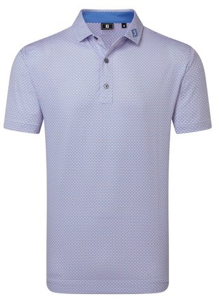 FootJoy Nautical Flag Print Lisle polo uomo, pink pop/vivid violet