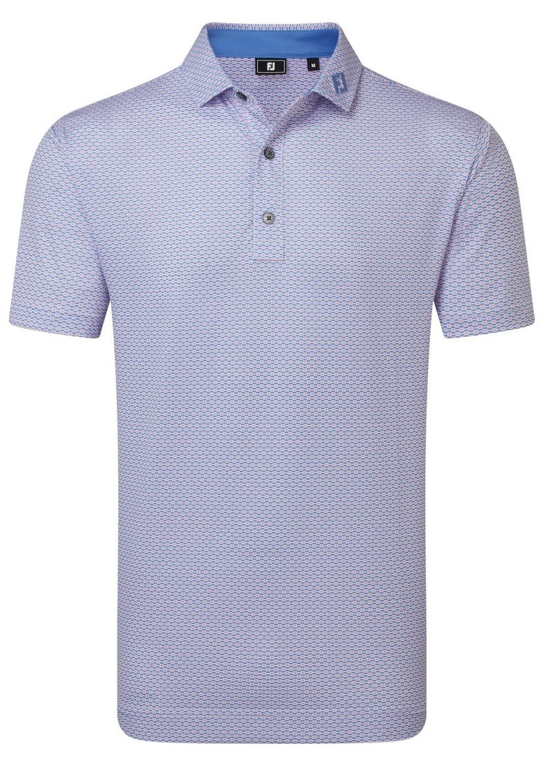 FootJoy Nautical Flag Print Lisle polo uomo, pink pop/vivid violet