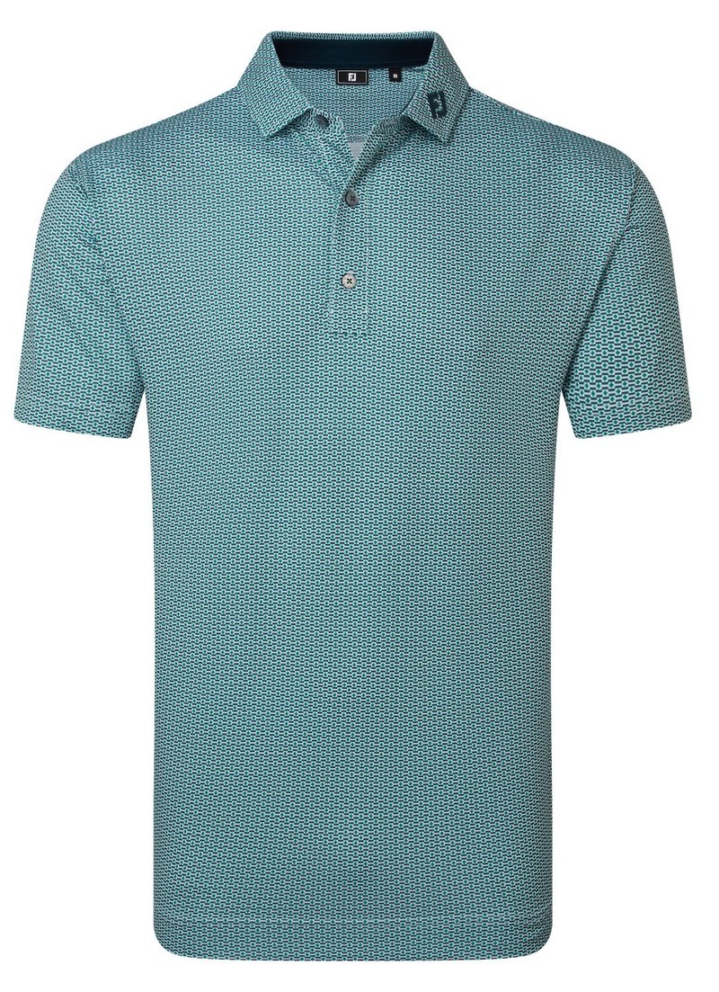 FootJoy Nautical Flag Print Lisle polo da uomo, field green/navy