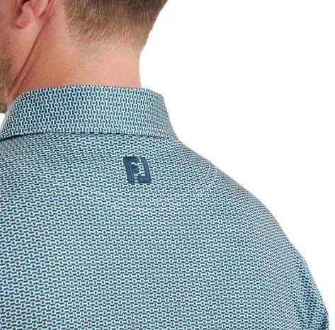 FootJoy Nautical Flag Print Lisle polo da uomo, field green/navy