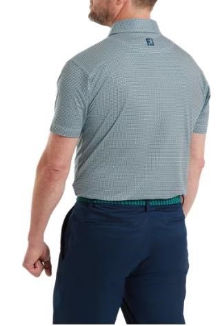 FootJoy Nautical Flag Print Lisle polo da uomo, field green/navy