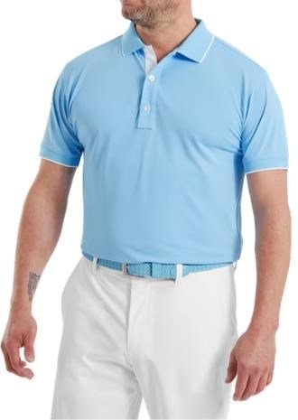 FootJoy FJ Wordmark Pique polo uomo, blue reef