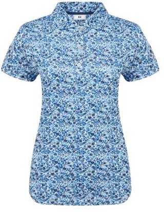 FootJoy Cap Sleeve Lisle polo da donna, navy floral print