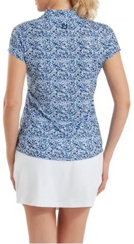 FootJoy Cap Sleeve Lisle polo da donna, navy floral print