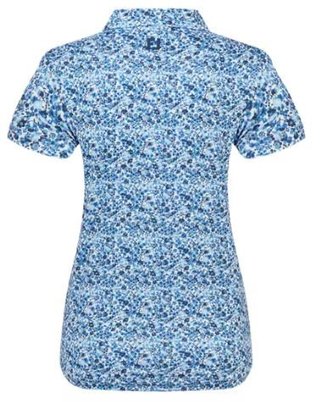 FootJoy Cap Sleeve Lisle polo da donna, navy floral print