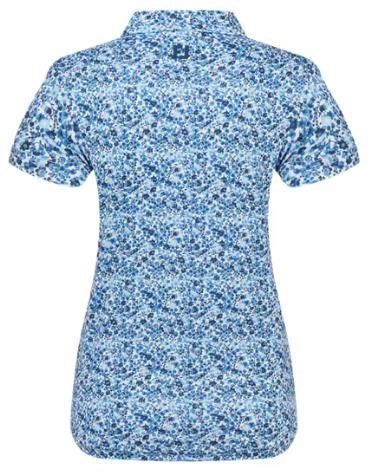 FootJoy Cap Sleeve Lisle polo da donna, navy floral print
