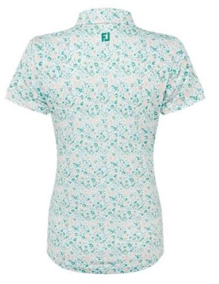 FootJoy Cap Sleeve Lisle polo da donna, tile blue floral print