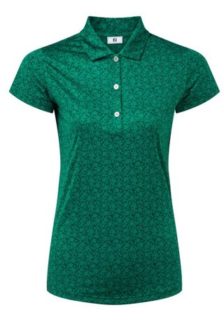 FootJoy Painted Floral Cap Sleeve polo da donna, field green