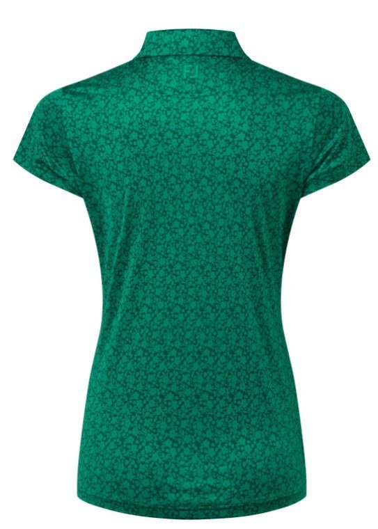 FootJoy Painted Floral Cap Sleeve polo da donna, field green