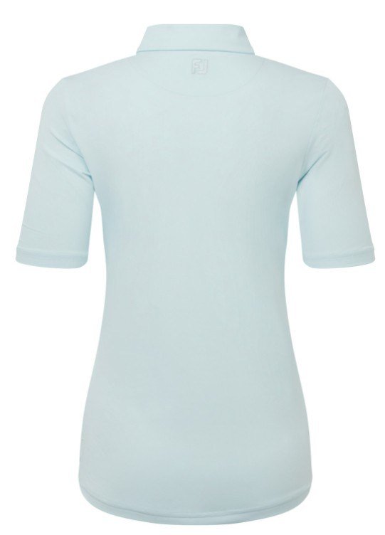 FootJoy Half Sleeve Ruched Lisle polo da donna, glacial blue