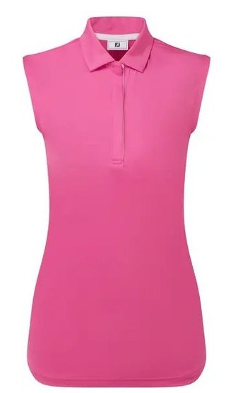 FootJoy Sleeveless Lisle polo donna, rosa caldo