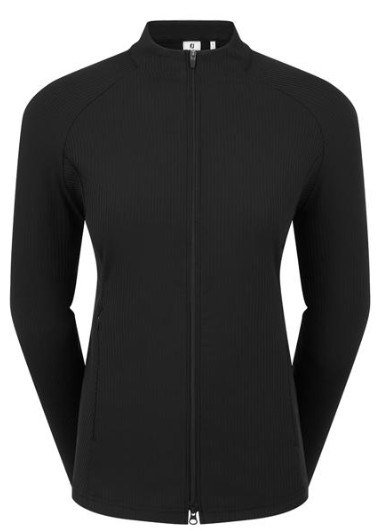 FootJoy Full-Zip Rib Midlayer felpa da donna, nera