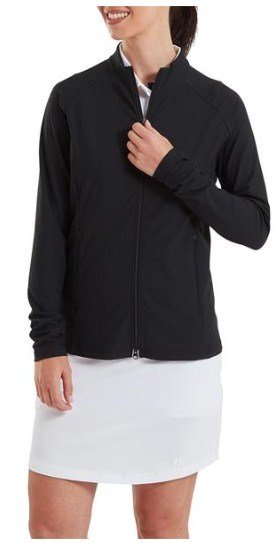 FootJoy Full-Zip Rib Midlayer felpa da donna, nera