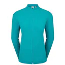FootJoy Full-Zip Rib Midlayer felpa da donna, tile blue