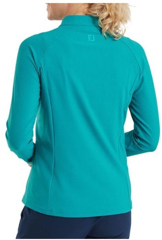 FootJoy Full-Zip Rib Midlayer felpa da donna, tile blue