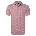FootJoy Meadow Print Lisle polo da uomo, nantucket red/hambray/coastal blue