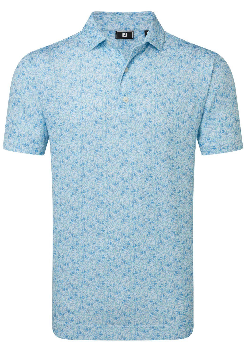 FootJoy Meadow Print Lisle polo da uomo, blue reef/sea glass/deep reef