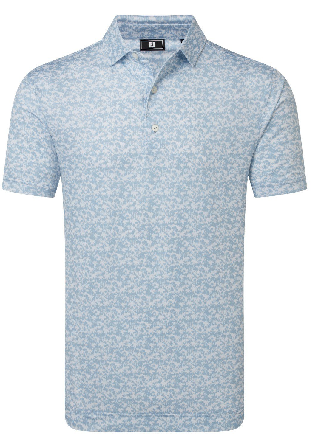 FootJoy Hidden Palm Print Lisle polo da uomo, chambray/white